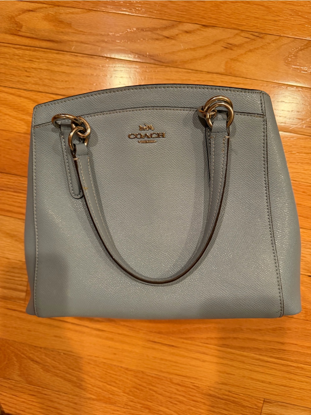 Coach Light Blue Minetta Leather Satchel. Silver Hardware. Long strap included. - Picture 4 of 6